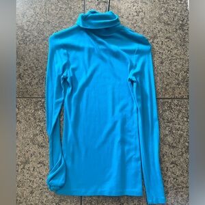bright blue, long sleeve, turtleneck
